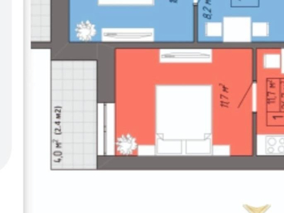 Срочно продается просторый смарт в ЖК Акварель 2. Хорошая планировка,
