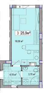 Смарт квартира 25,9м2 із землі біля будинку в Лісопарку за 23350$