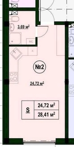Смарт квартира 28,40м2 в Бортничах за 18205 $