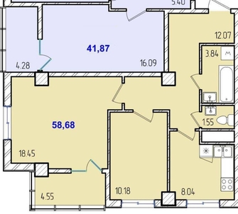 Продам двухкомнатную квартиру в 41 Жемчужине на Таирова. Из квартиры .