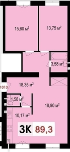 ПРОДАЖ просторої 3-кімнатної квартири в ЖК «КЛУБНЕ МІСТЕЧКО 12»