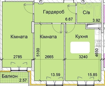 Продам 2-х кімнатну квартиру на Сахарова/ Перший внесок 3800 у. е