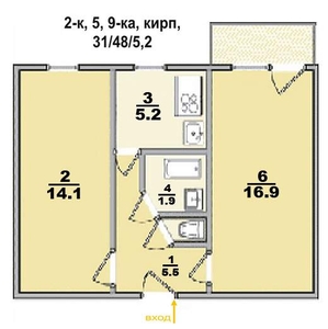 комната Киев-16 м2