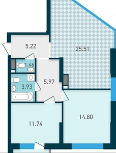Продажа 2-комнатной квартиры 71 м², Индустриальный пер., 2