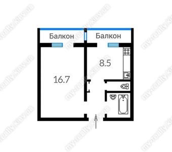 Продажа 1-комнатной квартиры 37 м², Оноре Де Бальзака ул., 86