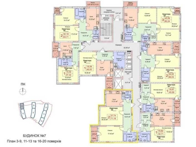 Купить двокімнатну квартиру в общей площадью 72 м2 на 18 этаже по адресу