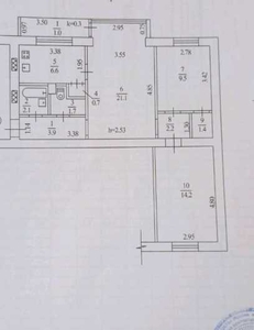 Купить трикімнатну квартиру в общей площадью 65 м2 на 9 этаже по адресу