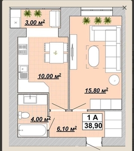 Продам 1-кімнатну квартиру в ЖК Княгинин