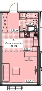 Квартира в ЖК Атмосфера, 4 секция-34м2-36000$