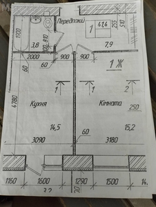 Однокімнатна квартира в Тернополі - 47.3 м²