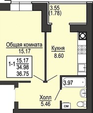 Дом Сдан с Документами. 1ком. 37,3м2 Без комисии!