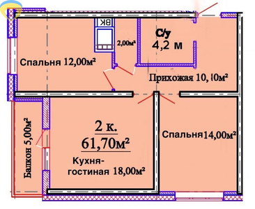 Продажа квартиры 2-комн., 61.7 кв. м., Толбухина, Таирова, Киевский