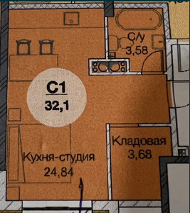 квартира Суворовский-33 м2